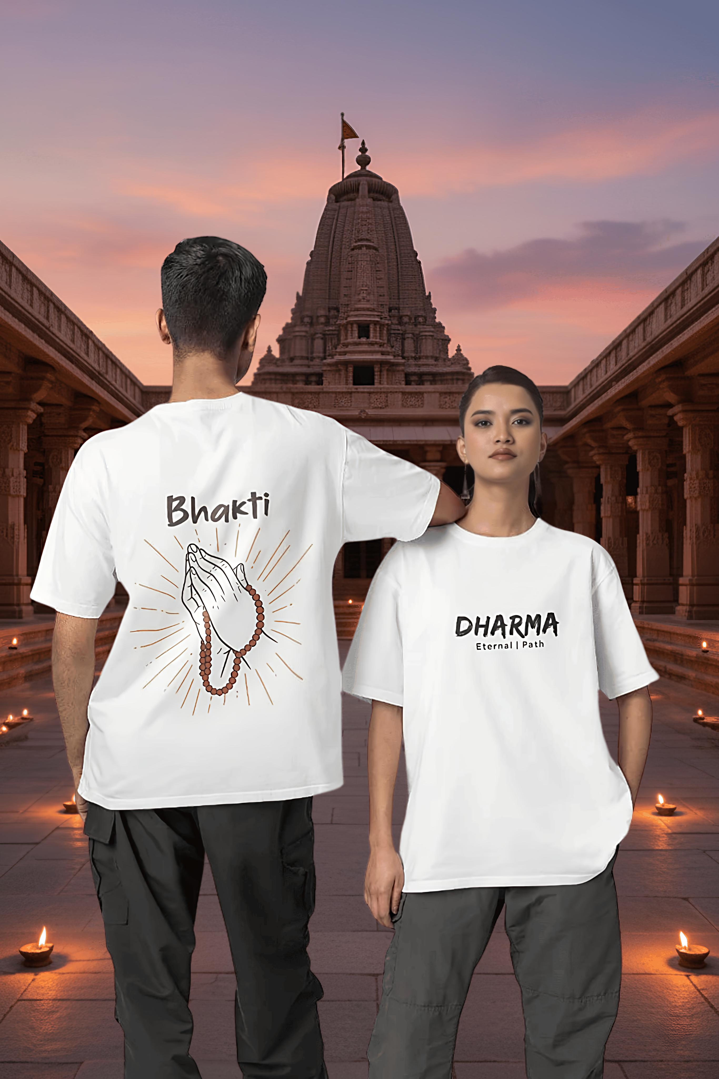 Bhakti Dharma Unisex 240 GSM Classic Oversized T-Shirt  Fabnerro