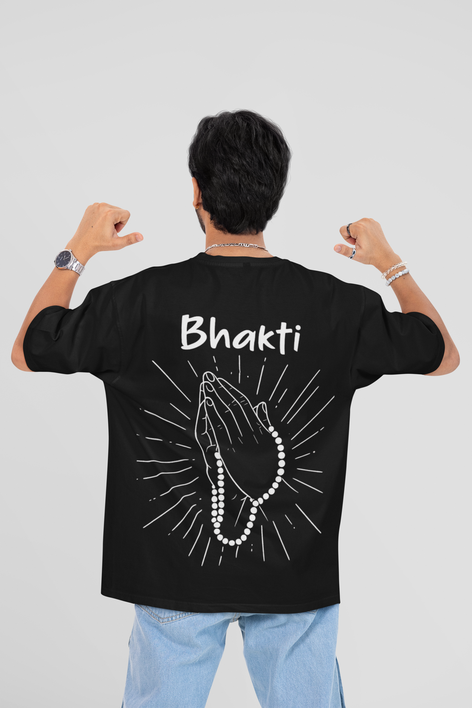 Bhakti Dharma Unisex 240 GSM Classic Oversized T-Shirt  Fabnerro