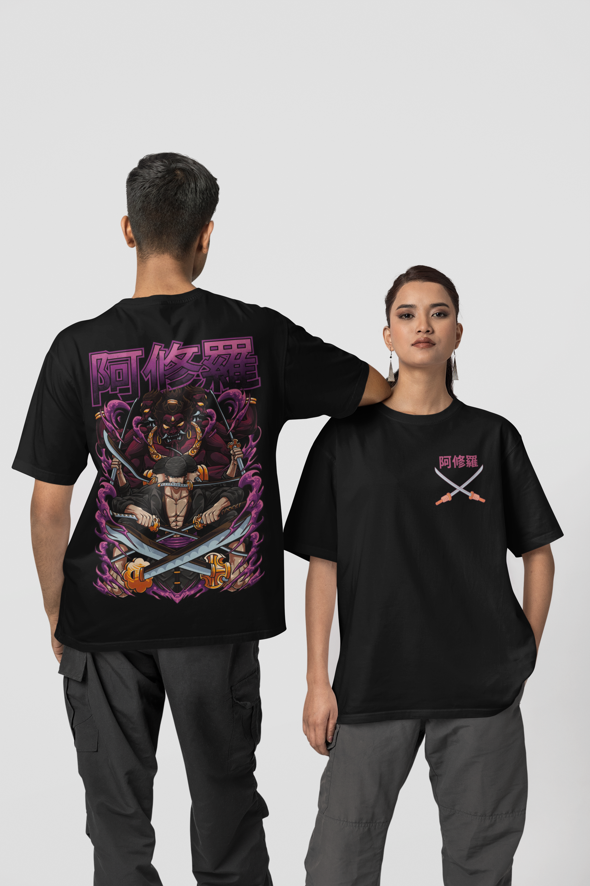 Zoro Ashura 240 GSM Men’s Classic Oversized T-Shirt