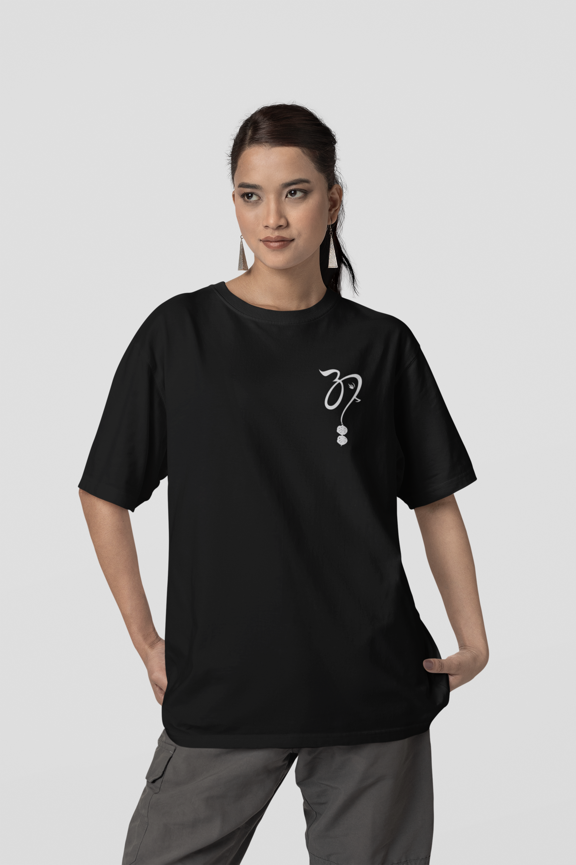 Sacred Trishul Om Men’s Classic 240 GSM Oversized T-Shirt - Fabnerro