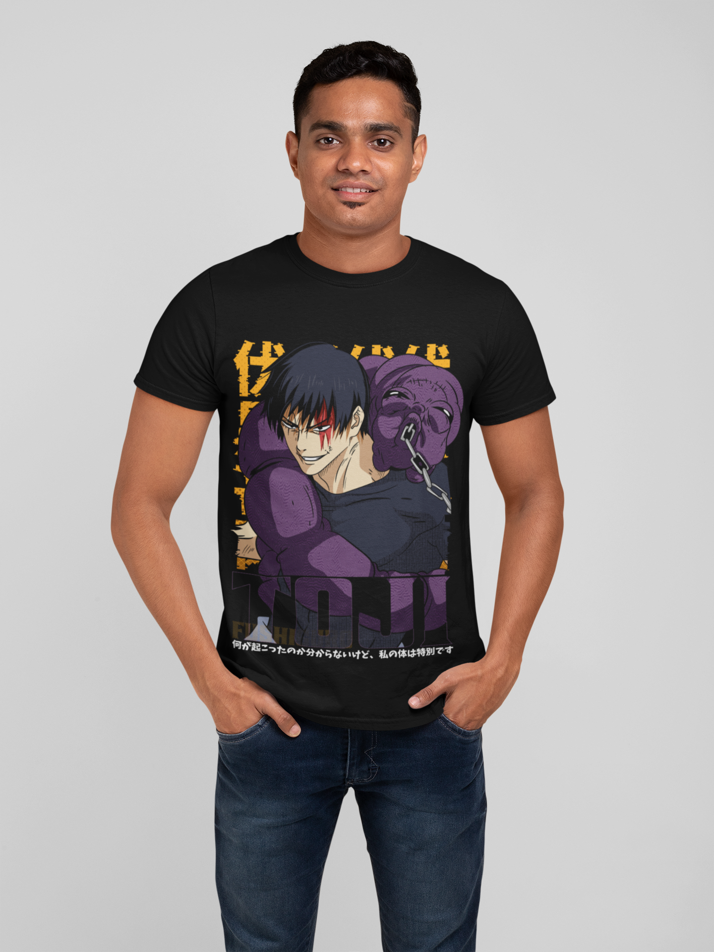 Fabnerro Toji Fushiguro Jujutsu Kaisen Graphic T-Shirt – Black Regular Fit