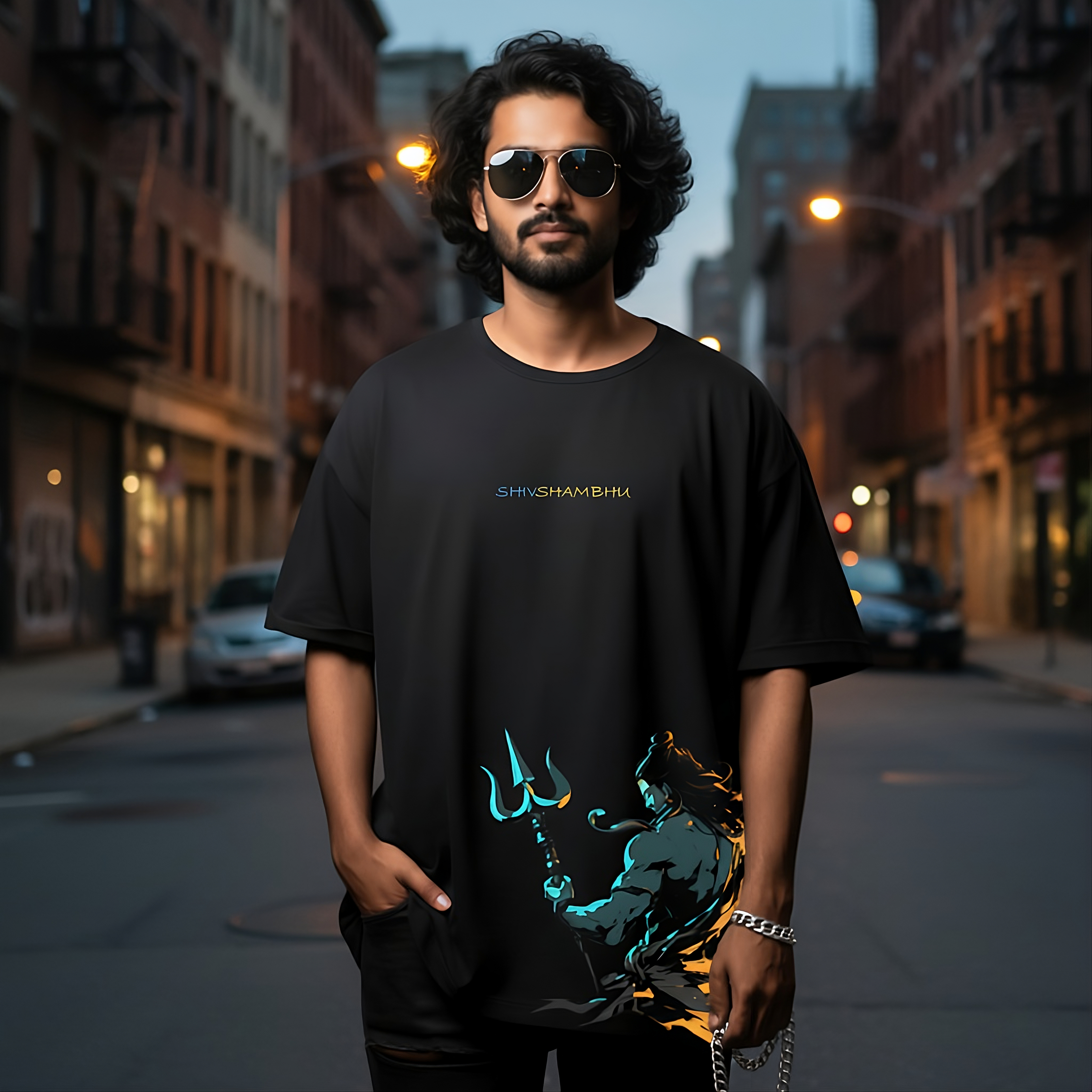 🔥 Shiv Shambhu Streetwear Tee – Power of Trishul in Style